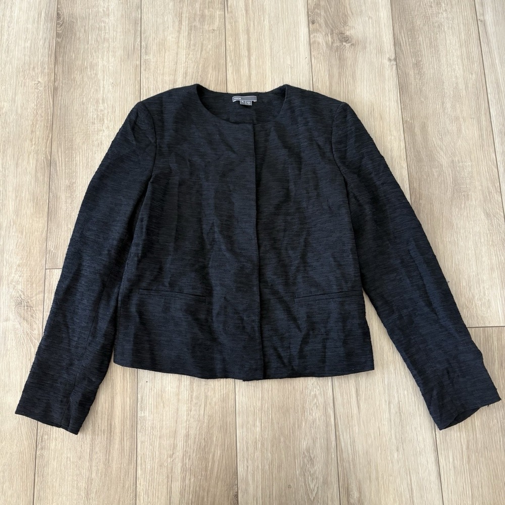 Vince Black Boucle Blazer Jacket XL Office Work‎ Old Money Quiet Luxury Heather